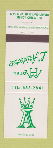 Matchbook Cover - Hotel Motel L Aristocrate Ste Foy QC