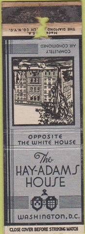 Matchbook Cover - Hay Adams House Washington DC WEAR