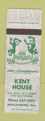 Matchbook Cover - Kent House Wallaceburg ON