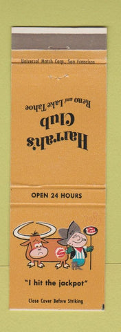 Matchbook Cover - Harrah's Club Casino Reno Lake Tahoe NV