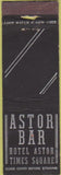 Matchbook Cover - Astor Bar New York City Times Square