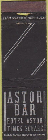 Matchbook Cover - Astor Bar New York City Times Square