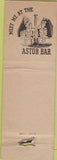 Matchbook Cover - Astor Bar New York City Times Square