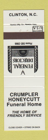 Matchbook Cover - Crumpler Honeycutt Funeral Home Clinton NC WEAR