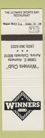 Matchbook Cover - Winners Club Aurora Colorado