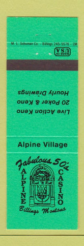 Matchbook Cover - Fabulous 50's Alpine Casino Billings MT