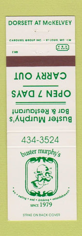 Matchbook Cover - Buster Murphy's Restaurant Maryland Heights MO