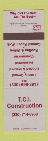 Matchbook Cover - TCI Construction
