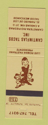 Matchbook Cover - Cantinflas Tacos Mexican