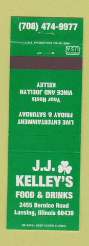 Matchbook Cover - JJ Kelley's Restaurant Lansing IL Irish