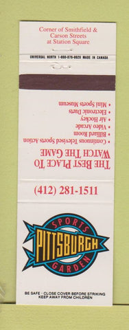 Matchbook Cover - Pittsburgh Sports Garden