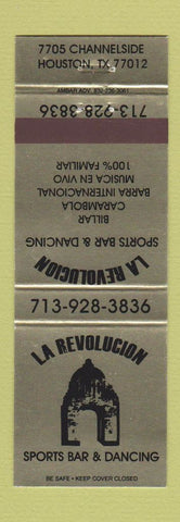 Matchbook Cover - La Revolucion Mexican Sports Bar Houston TX