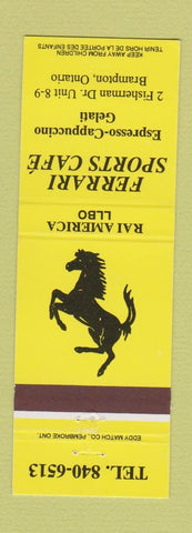 Matchbook Cover - Ferrari Sports Cafe Brampton ON