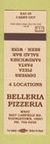 Matchbook Cover - Belleria Pizza Youngstown OH #1 BROWN