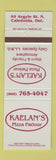 Matchbook Cover - Kaelan's Pizza Spaghetti Caledonia ON