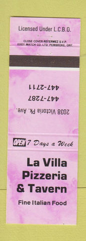 Matchbook Cover - La Villa Pizza Italian PINK