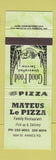 Matchbook Cover - Mateus Le Pizza