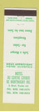 Matchbook Cover - Motel Du Centre Civique De Montmagny QC