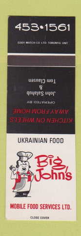 Matchbook Cover - Big John's Mobile Food Service Ukranian Canada SAMPLE