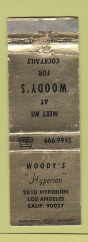Matchbook Cover - Woody's Los Angeles CA Bar WRON