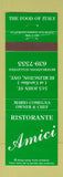Matchbook Cover - Ristorante Amici Italian Burlington ON
