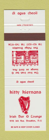 Matchbook Cover - Kitty Kiernans Irish Bar Brooklyn NY