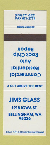 Matchbook Cover - Jims Glass Bellingham WA
