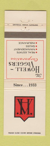 Matchbook Cover - Howell Viggers Real Estate Insurance Akron Tallmadge Canton OH