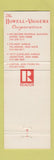 Matchbook Cover - Howell Viggers Real Estate Insurance Akron Tallmadge Canton OH