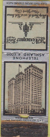 Matchbook Cover - Vanderbilt Hotel New York City WORN