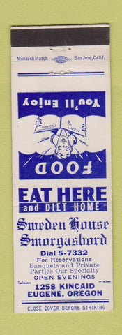 Matchbook Cover - Sweden House Smorgasbord Eugene OR WEAR