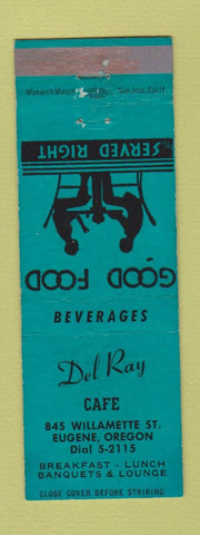 Matchbook Cover - Del Ray Cafe Eugene OR
