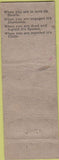 Matchbook Cover - White Castle Lunch Salt Lake City UT WEAR