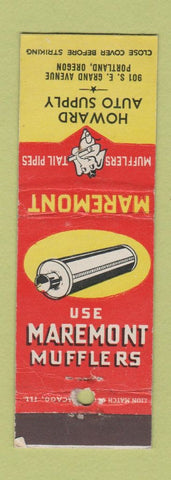 Matchbook Cover - Maremont Mufflers Howard Auto supply Portland OR
