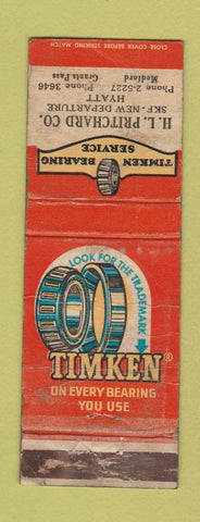 Matchbook Cover - Timken Bearings HL Pritchard Medford Grants Pass OR POOR