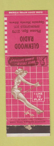 Matchbook Cover - Glenwood Radio Springfield Junction OR ADVANCE pinup WEAR