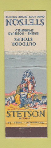 Matchbook Cover - Stetson Cowboy Hats Eugene Roseburg Springfield OR WEAR