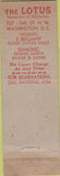Matchbook Cover - Lotus Chinese Restaurant Washignton DC POOR