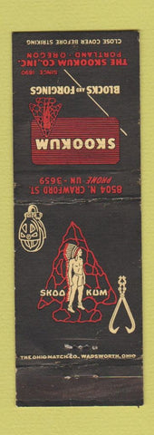 Matchbook Cover - Skookum Blacks Forgings Portland OR Indian WEAR
