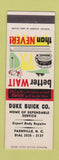 Matchbook Cover - Duke Buick Farmville NC