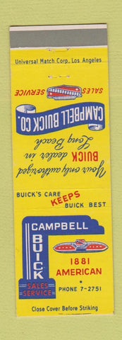 Matchbook Cover - Campbell Buick Long Beach CA
