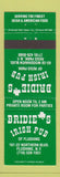 Matchbook Cover - Bridie's Irish Pub Rego Park NY Flushing