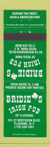 Matchbook Cover - Bridie's Irish Pub Rego Park NY Flushing
