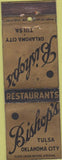 Matchbook Cover - Biship's Oklahoma City Tulsa OK