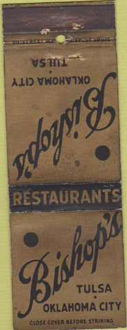 Matchbook Cover - Biship's Oklahoma City Tulsa OK