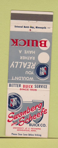 Matchbook Cover - Swanberg and Scheefe Buick Minneapolis MN