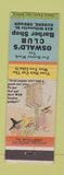 Matchbook Cover - Oswald's Club Barber Shop Eugene OR hillbilly WEAR