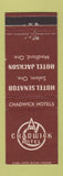 Matchbook Cover - Hotels Jackson Senator Medford Salem OR WEAR