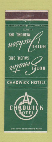 Matchbook Cover - Hotels Jackson Senator Medford Salem OR WEAR