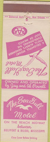 Matchbook Cover - Sea Gull Motel Biloxi MS